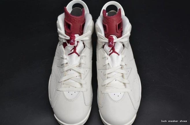 Cheap LUCY Jordan Retro white Maroon Air 6 384664-116 0708
